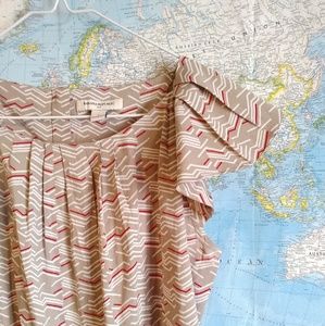 Banana Republic Beige Flutter Sleeve Blouse S